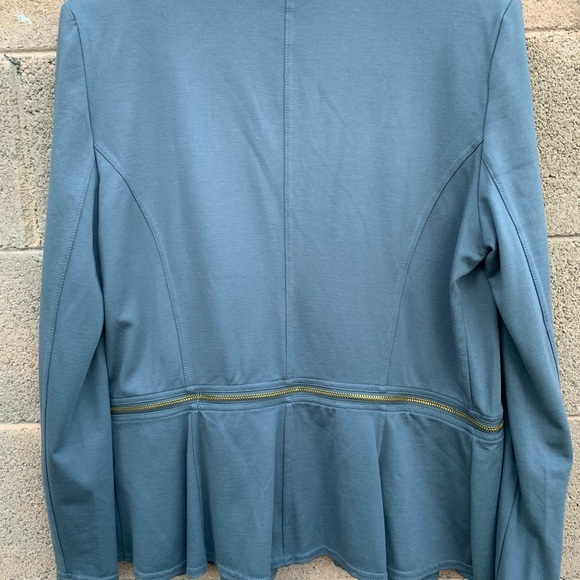 IMAN Grey Women's Fitted Blazer with Zipper Detail - Picture 6 of 8